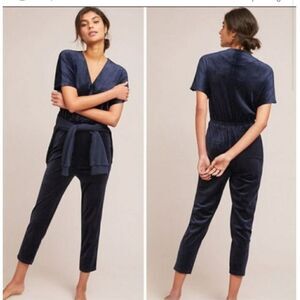 Navy Blue Velvet / Velour Saturday Sunday (Anthropologie) Jumpsuit, NWT, Size S
